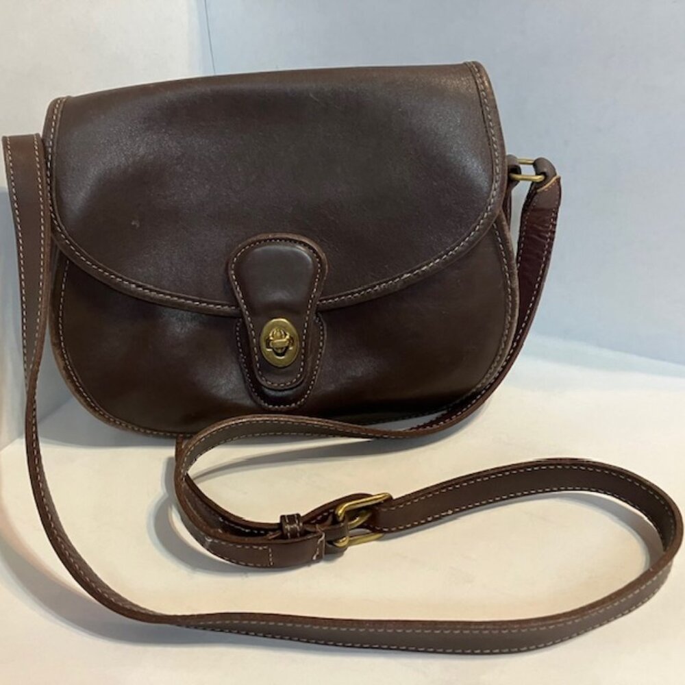 VTG Coach Brown Leather Prairie Bag
